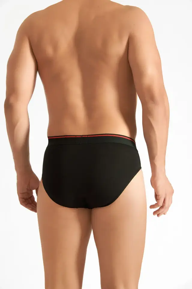 Tutku Elit Erkek Siyah Elastan İnce Bel Kemerli Slip