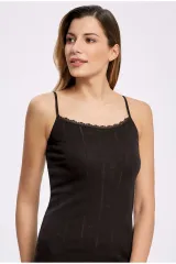 Tutku Kadın 6'lı Paket Elastan Jakarlı İp Askılı Atlet