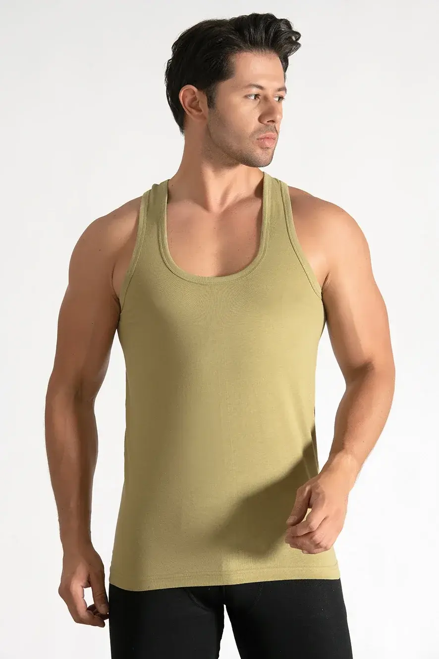 Seher Yıldızı Erkek 6'lı Paket Erkek Penye Yeni Haki Atlet