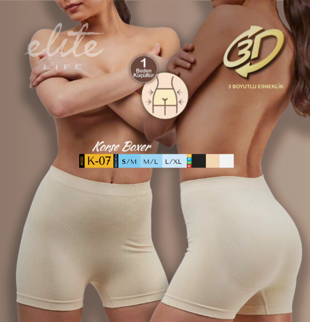 Elit Life Korse Boxer Beyaz  - M-L