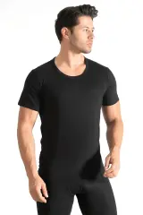 Seher Yıldızı Erkek 6'lı Bisiklet Yaka Siyah Fanila