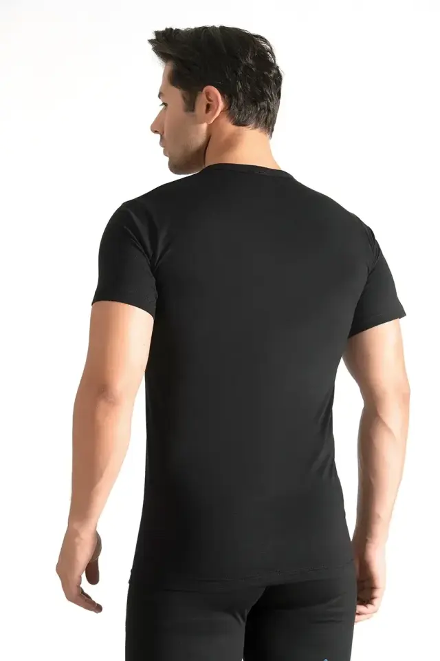 Seher Yıldızı Erkek 6'lı Bisiklet Yaka Siyah Fanila 7/3XL