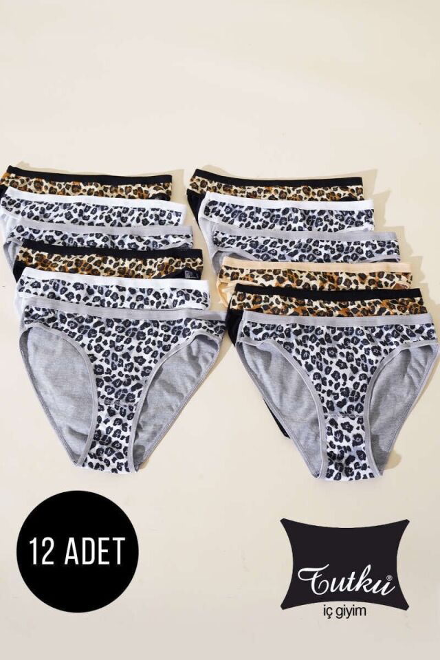 Tutku Kadın 12'li Paket Leopar Bikini 5/XL