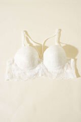 Desteksiz Çapraz İpli Bralet Sütyen Ekru