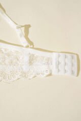 Desteksiz Çapraz İpli Bralet Sütyen Ekru