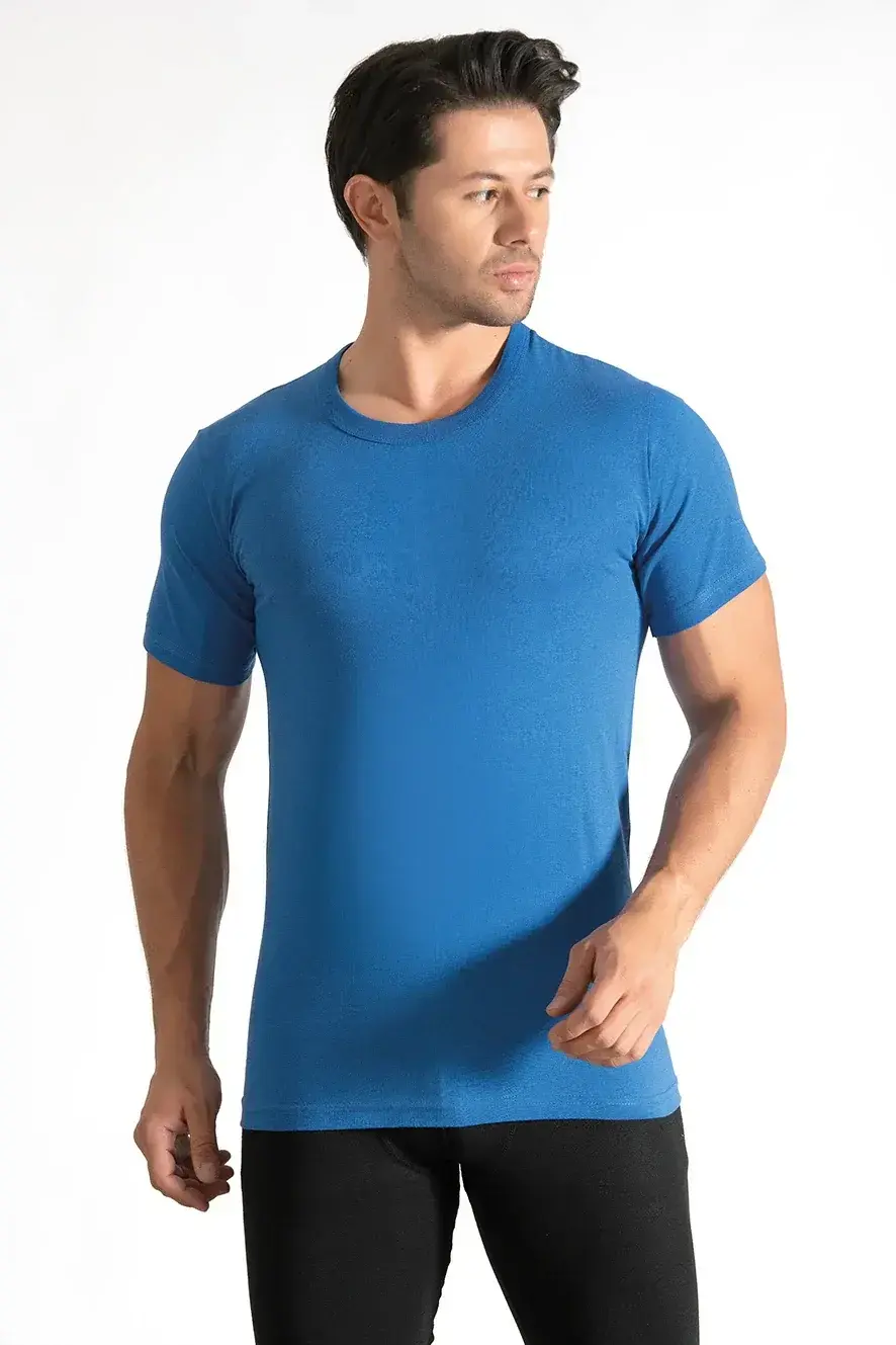 Seher Yıldızı Erkek 6'lı Bisiklet Yaka Saks Fanila 5/XL