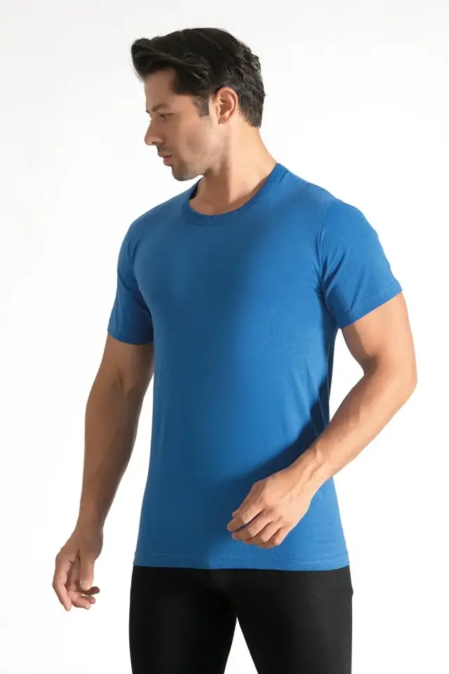 Seher Yıldızı Erkek 6'lı Bisiklet Yaka Saks Fanila 7/3XL