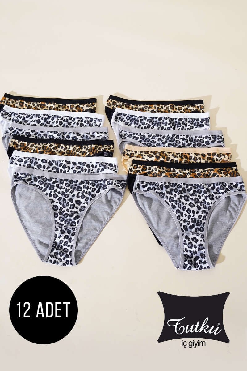 Tutku Kadın 12'li Paket Leopar Bikini