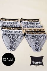 Tutku Kadın 12'li Paket Leopar Bikini