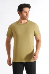 Seher Yıldızı Erkek 6'lı Sıfır Yaka Asker Yeşili Fanila