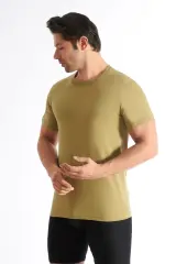 Seher Yıldızı Erkek 6'lı Sıfır Yaka Asker Yeşili Fanila