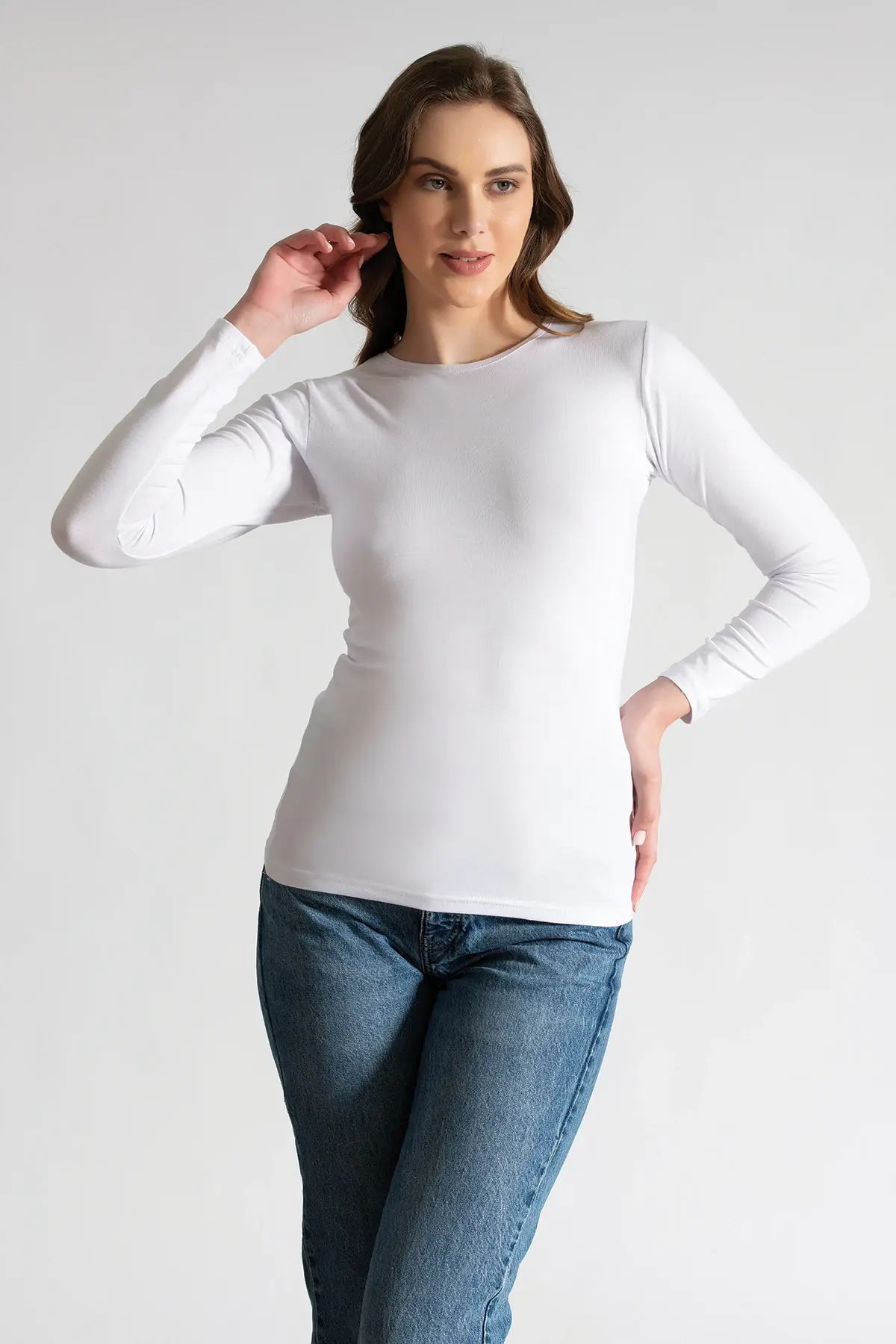 Tutku Elit Bayan 3'lü Paket Elastan Uzunkol Atlet