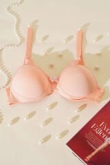 Transparan Dekolte Destekli Sütyen Somon