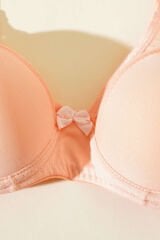 Transparan Dekolte Destekli Sütyen Somon