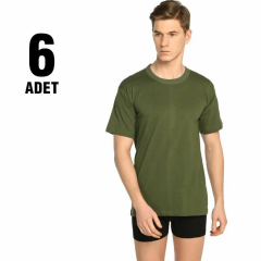 Seher Yıldızı Erkek 6'lı Paket Sıfır Yaka Atlet Haki