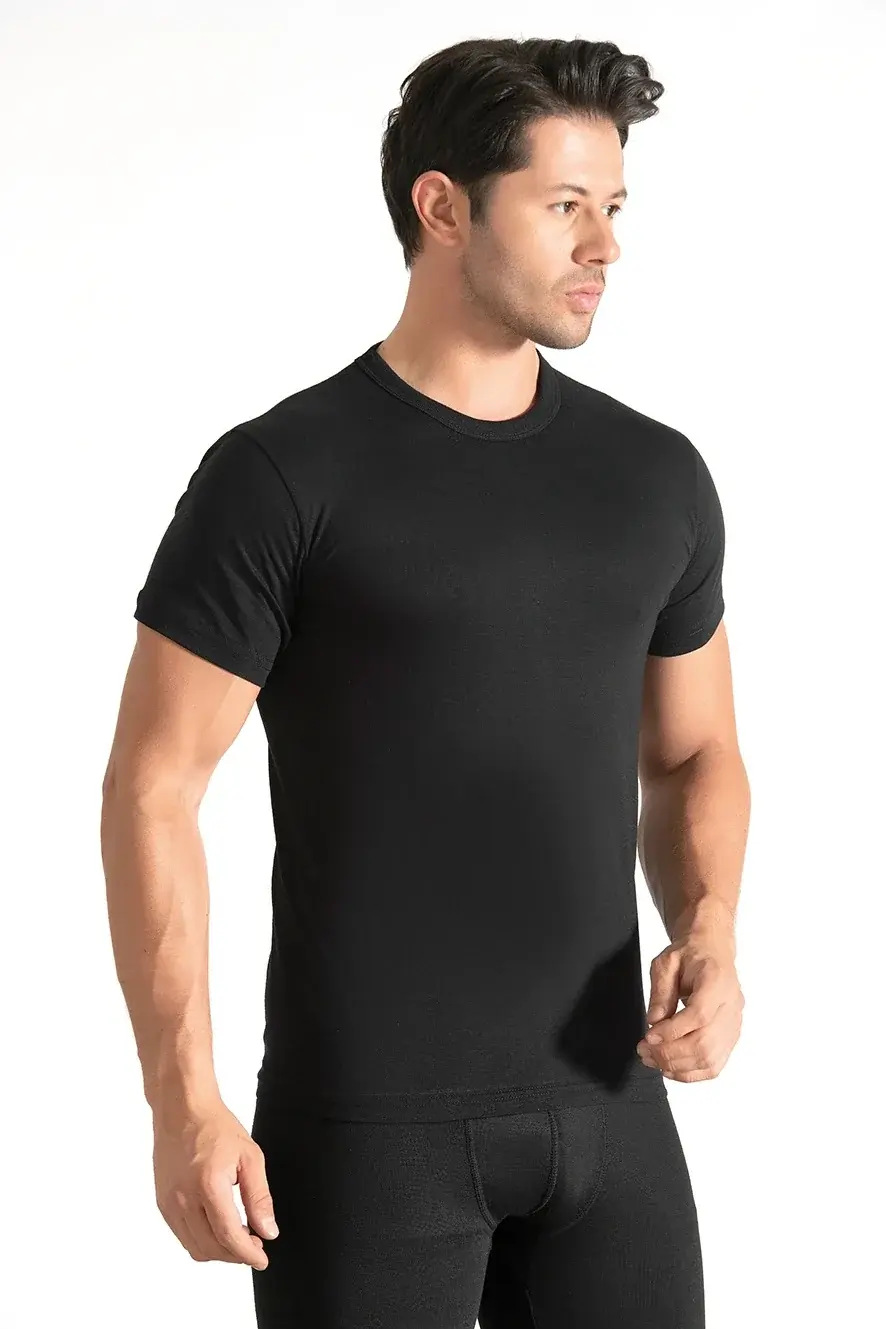 Seher Yıldızı Erkek 6'lı Sıfır Yaka Siyah Fanila