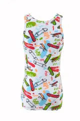 Tutku Erkek Çocuk 6'lı Paket Renkli Desenli Atlet