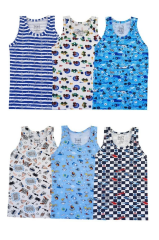 Tutku Erkek Çocuk 6'lı Paket Renkli Desenli Atlet