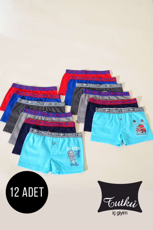 Tutku 6'lı Paket Erkek Çocuk Baskılı Boxer