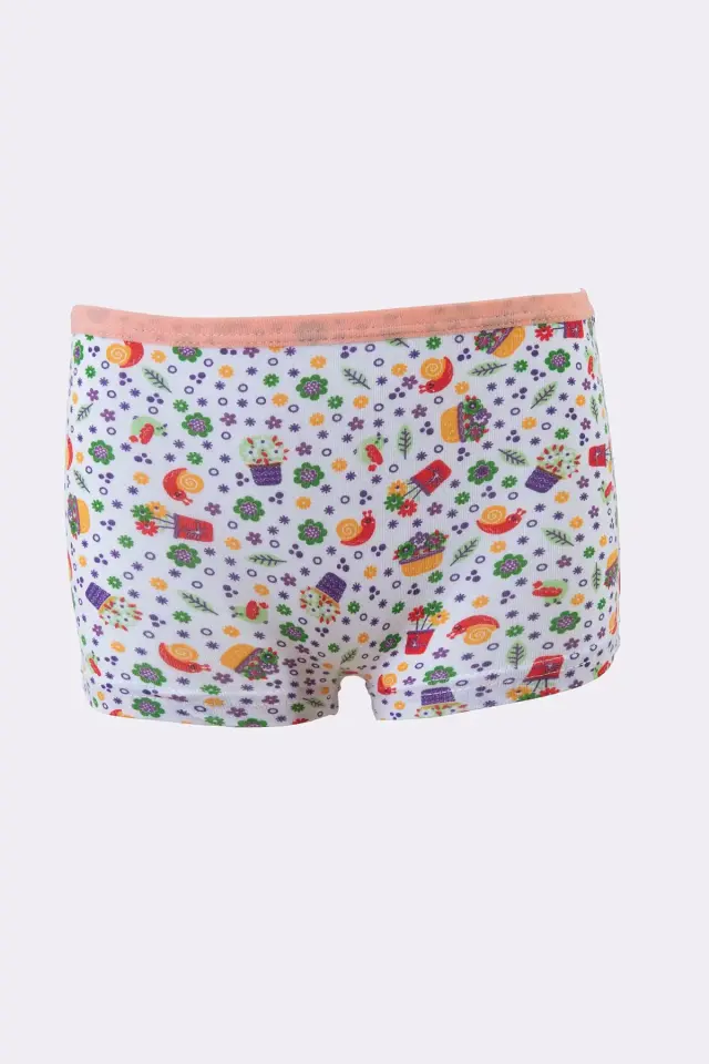 Tutku Kız Çocuk 6'lı Paket Renkli Desenli Boxer