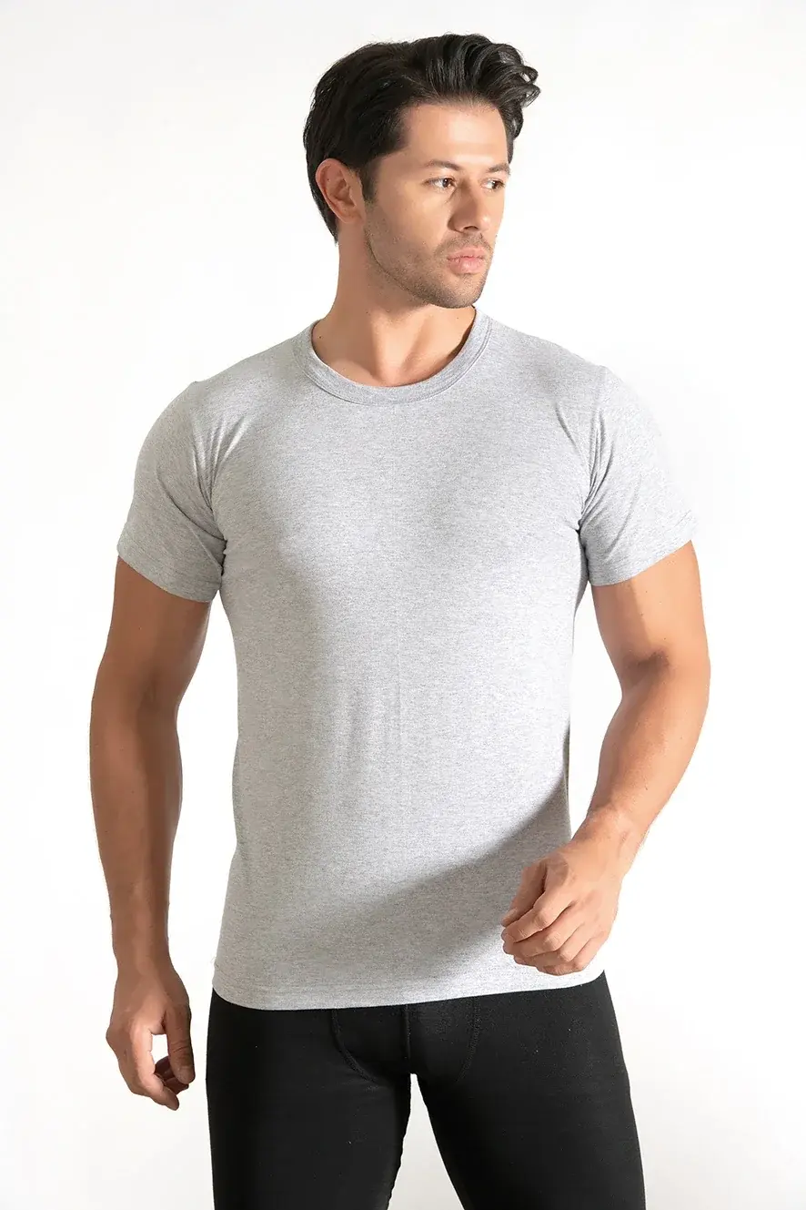 Seher Yıldızı Erkek 6'lı Sıfır Yaka Gri Fanila