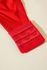 Dantelli Silikon Battal Sütyen Kırmızı