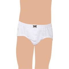 Tutku Erkek Çocuk 12'li Paket Beyaz Penye Külot Slip Kom