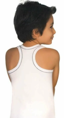 Tutku Erkek Çocuk 3'lü Paket Spor Çapraz Atlet Siyah - Beyaz  - Gri