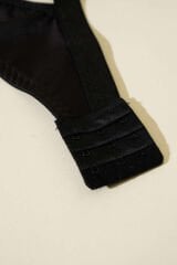 Dantelli Silikon Battal Sütyen Siyah