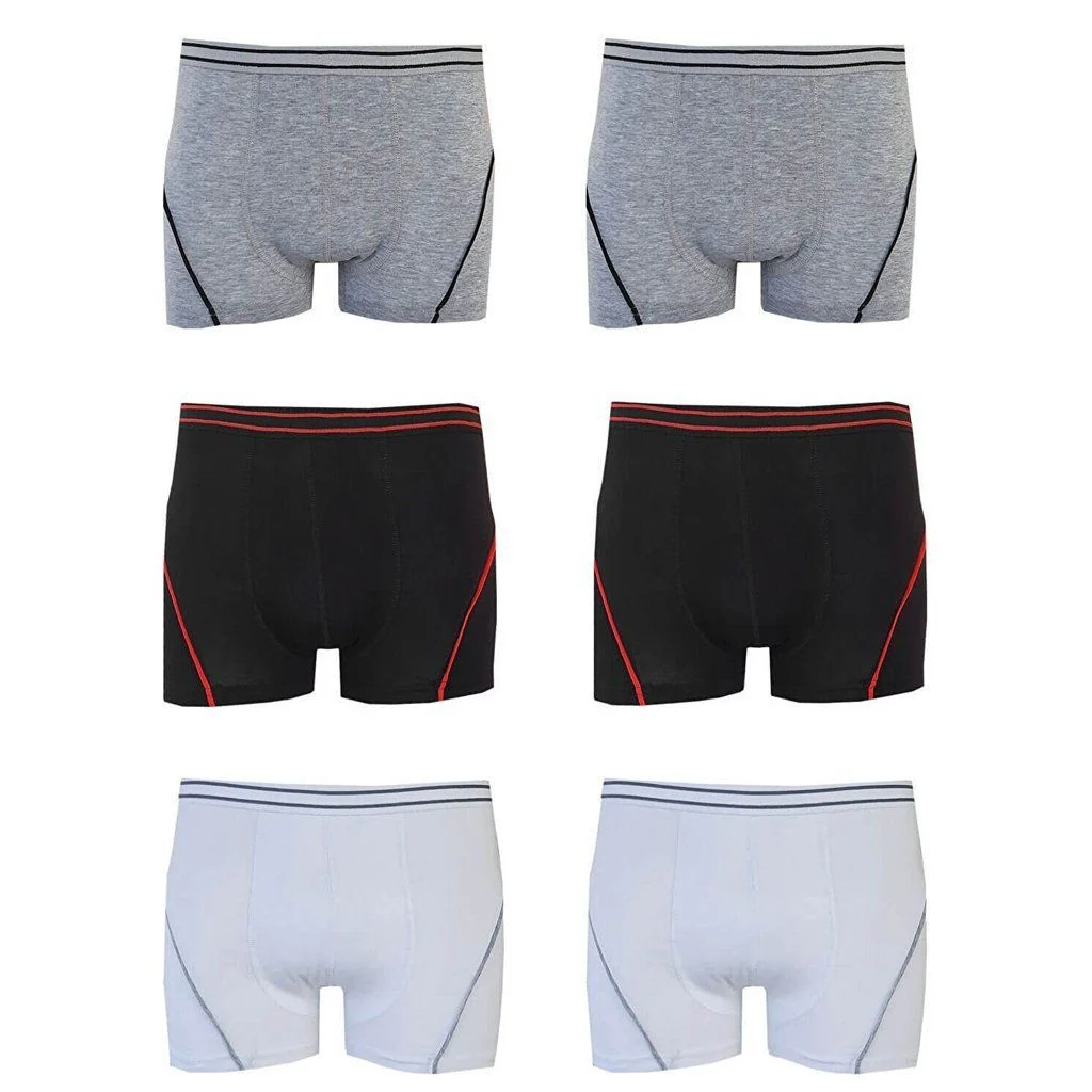 Tutku Erkek Çocuk 3'lü Paket Elastan Boxer Beyaz - Siyah - Gri