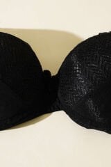 Lotus Destekli Jakar Sütyen Siyah