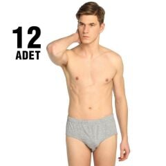 Seher Yıldızı Erkek  12'li Paket Gri Kom Slip Külot