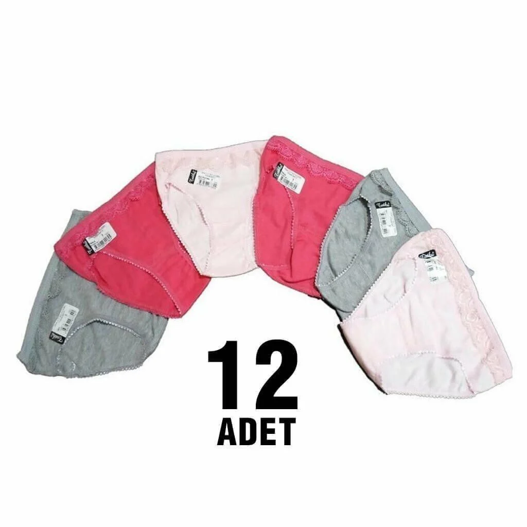 Tutku Kız Çocuk 12'li Paket Pınar Külot Slip Bato