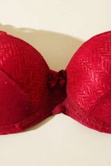 Lotus Destekli Jakar Sütyen Bordo