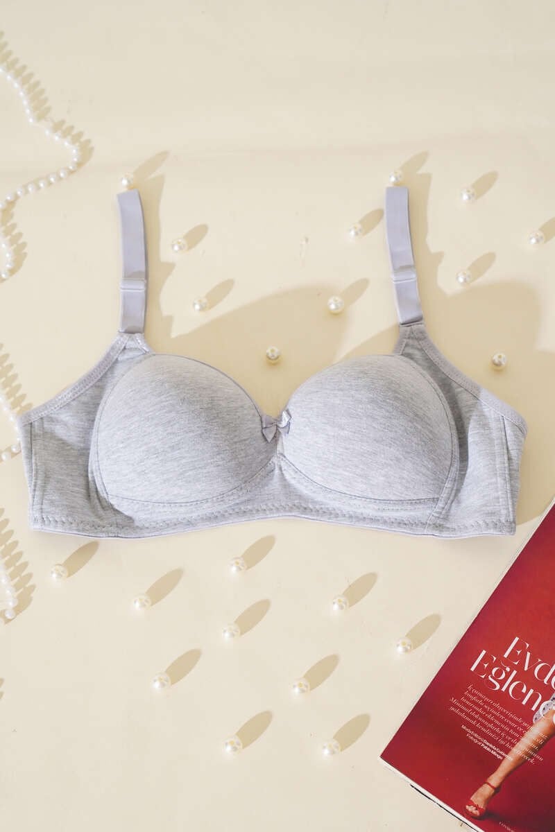 Desteksiz Balensiz Sünger Sütyen Gri