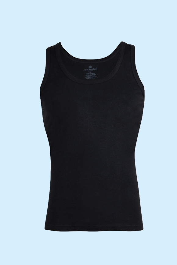 Ceylanoğlu 6'lı Paket Siyah Erkek Atlet