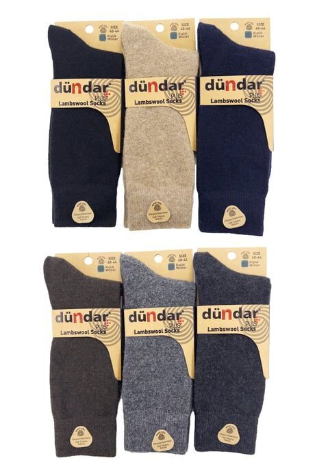 Dündar 12'li Paket Erkek Plus Yün Çorap