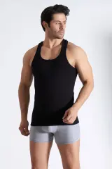 Seher Yıldızı Erkek 3'lü Paket Spor Rambo Çapraz Atlet Siyah