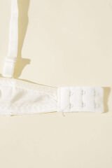 Destekli Kendinden Desenli Sütyen Ekru