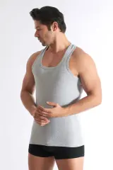 Seher Yıldızı Erkek 3'lü Paket Spor Rambo Çapraz Atlet Gri