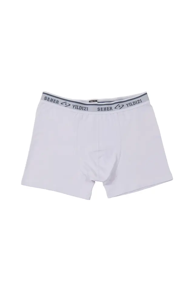 Seher Yıldızı Erkek 3’lü Beyaz Elastan Boxer