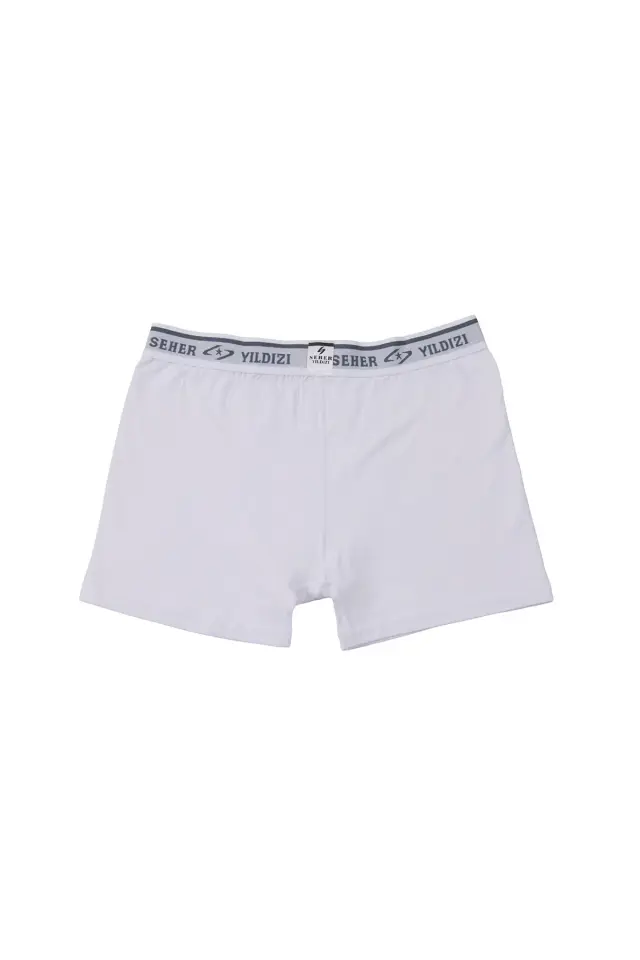 Seher Yıldızı Erkek 3’lü Beyaz Elastan Boxer