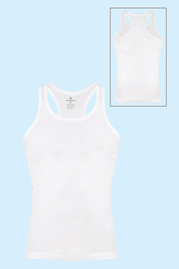 Ceylanoğlu 3'lü Paket Beyaz Erkek Ribana Sporcu Atlet