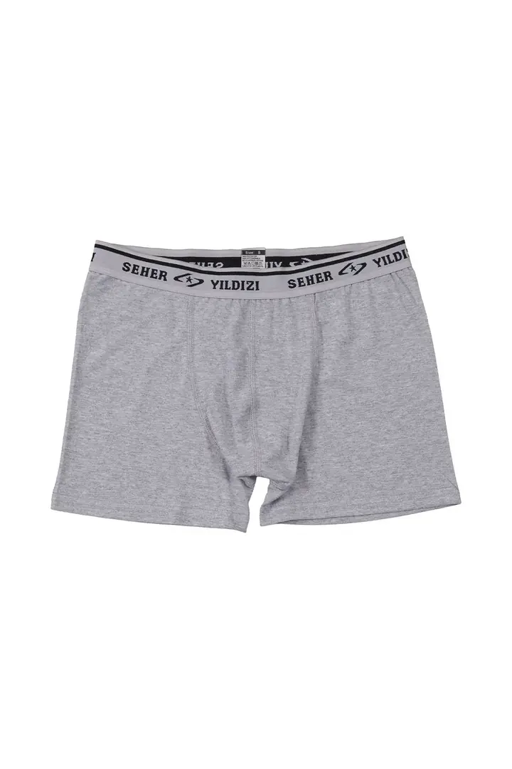 Seher Yıldızı Erkek 3’lü Gri Elastan Boxer