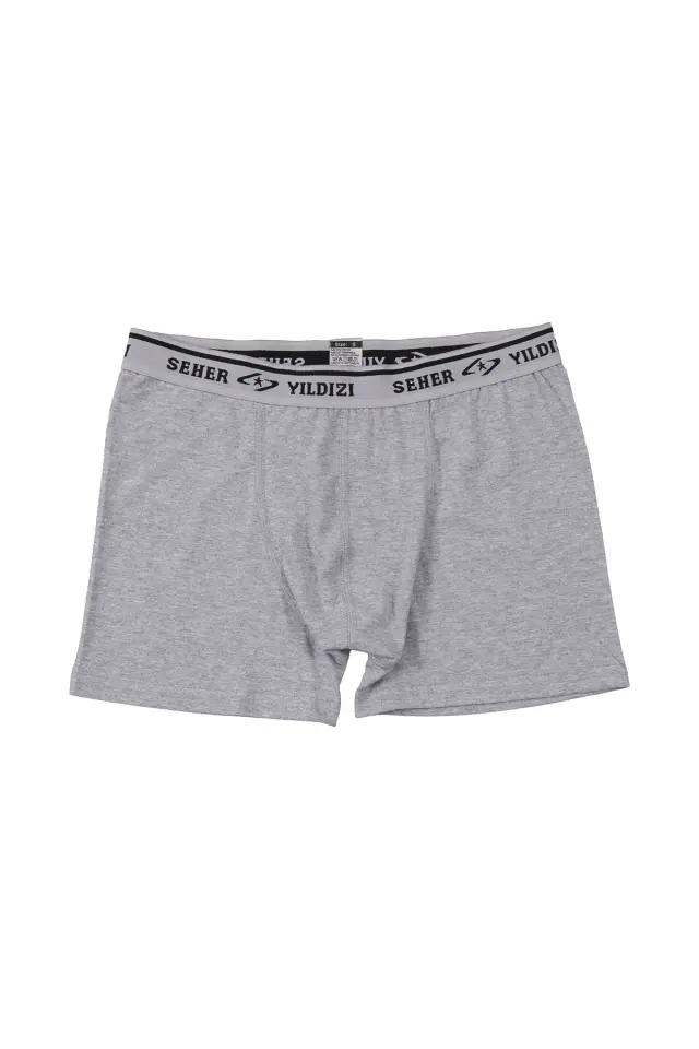 Seher Yıldızı Erkek 3’lü Gri Elastan Boxer