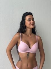 Cansoy Telsiz Desteksiz Pembe Sütyen Takımı