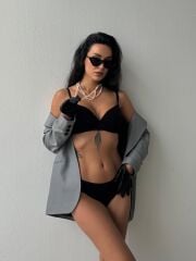 Cansoy Telsiz Desteksiz Siyah Sütyen Takımı