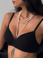 Cansoy Telsiz Desteksiz Siyah Sütyen Takımı