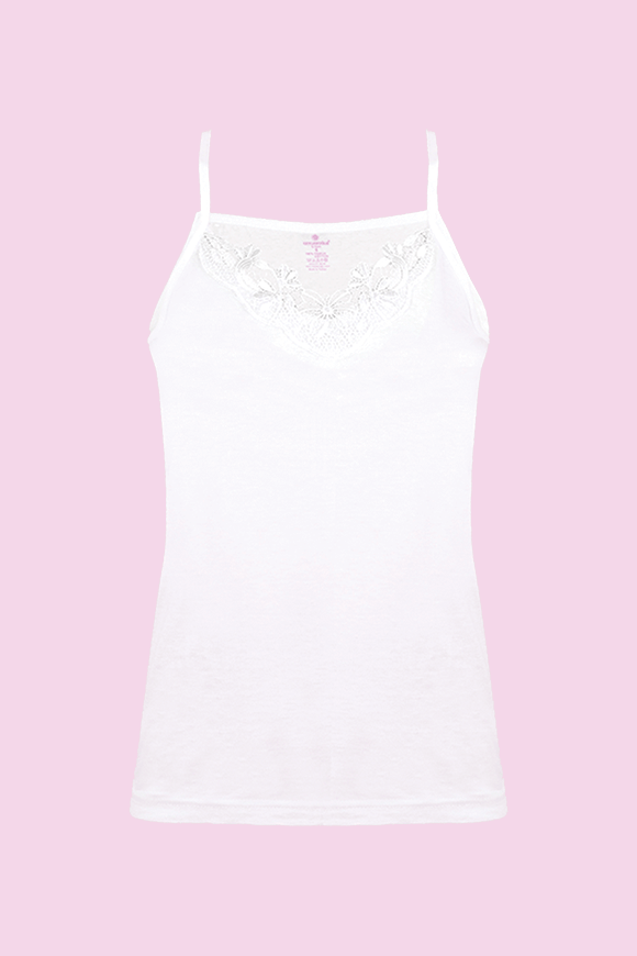 Ceylanoğlu 3'lü Paket Kadın Güpürlü İp Askılı Ribana Atlet