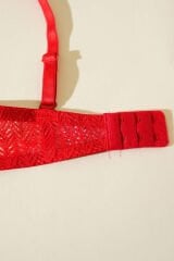 Destekli Dantelli Straplez Sütyen Kırmızı